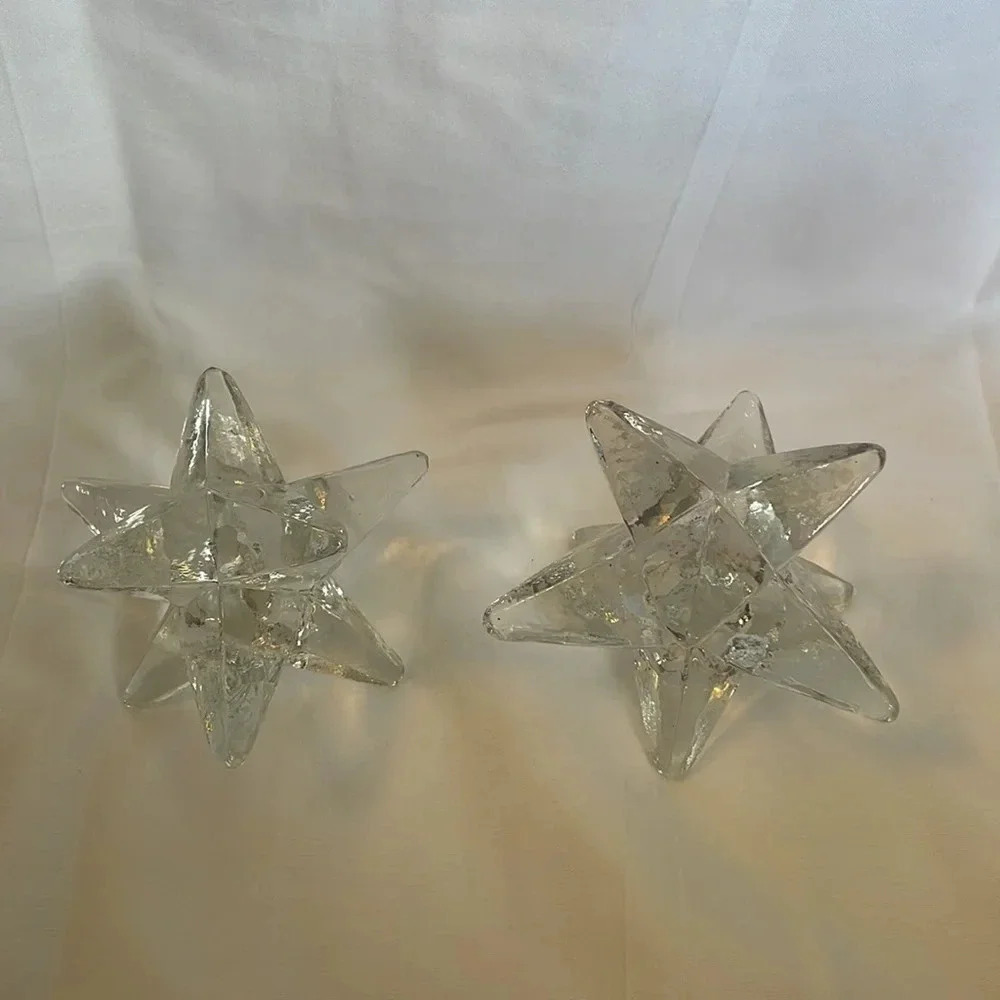 MCM Star Glass Candle Holders - Picture 4 of 4